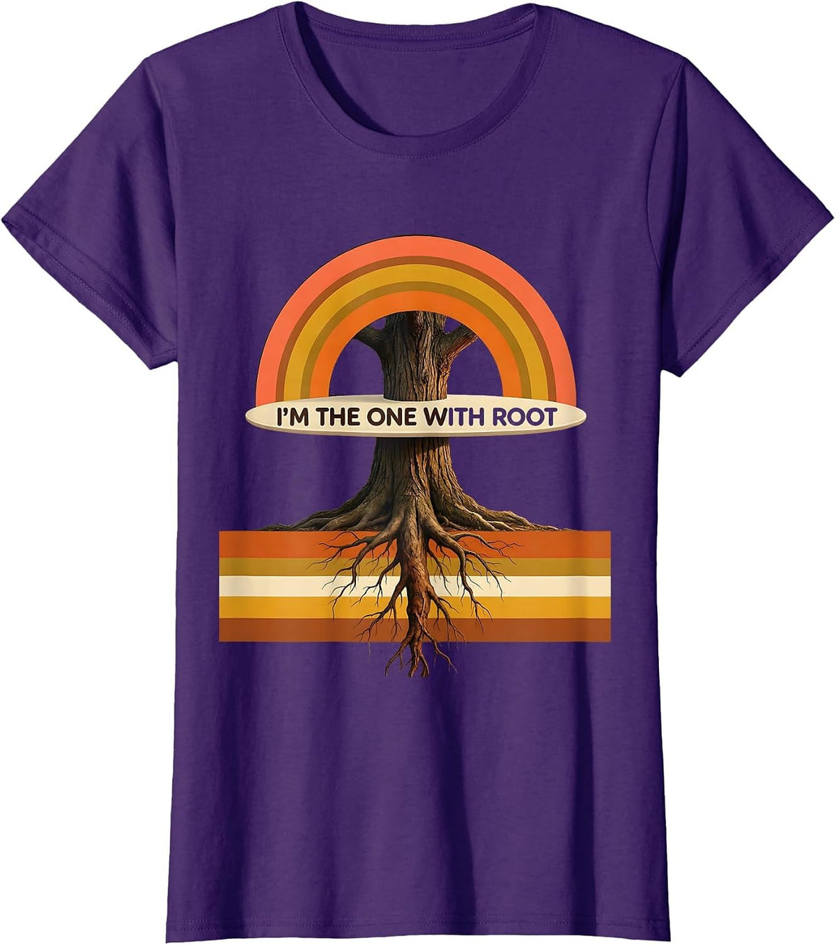 Women's I'm The One With Root Retro 70s Linux Sysadmin Humor T-Shirt - Purple