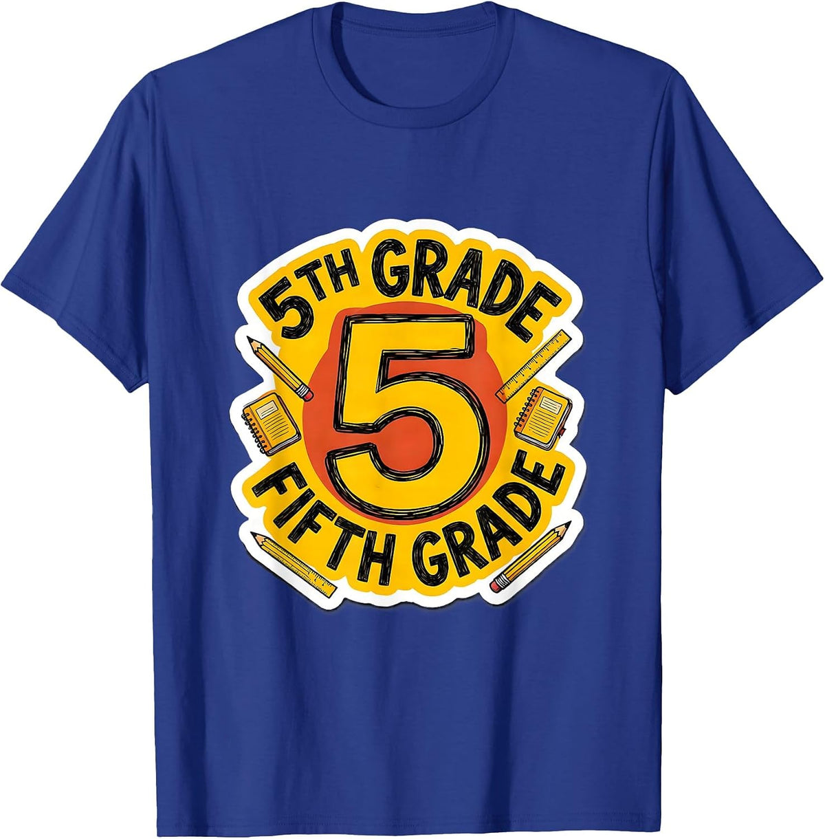 Men's 5TH GRADE FIFTH GRADE Typography Team Back To School T-Shirt - Royal Blue
