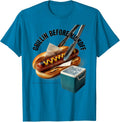Grillin Before Kickoff Midcentury Modern Hot Dog BBQ Humor T-Shirt - Sapphire Blue