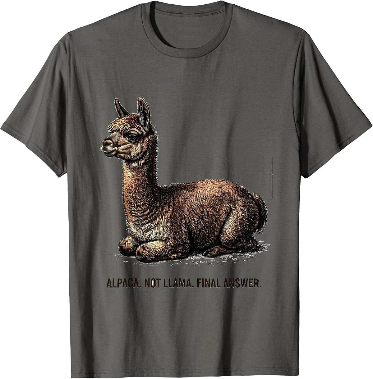 Men's Alpaca Not Llama Final Answer Funny Alpaca Lover Humor T-Shirt - Asphalt Grey