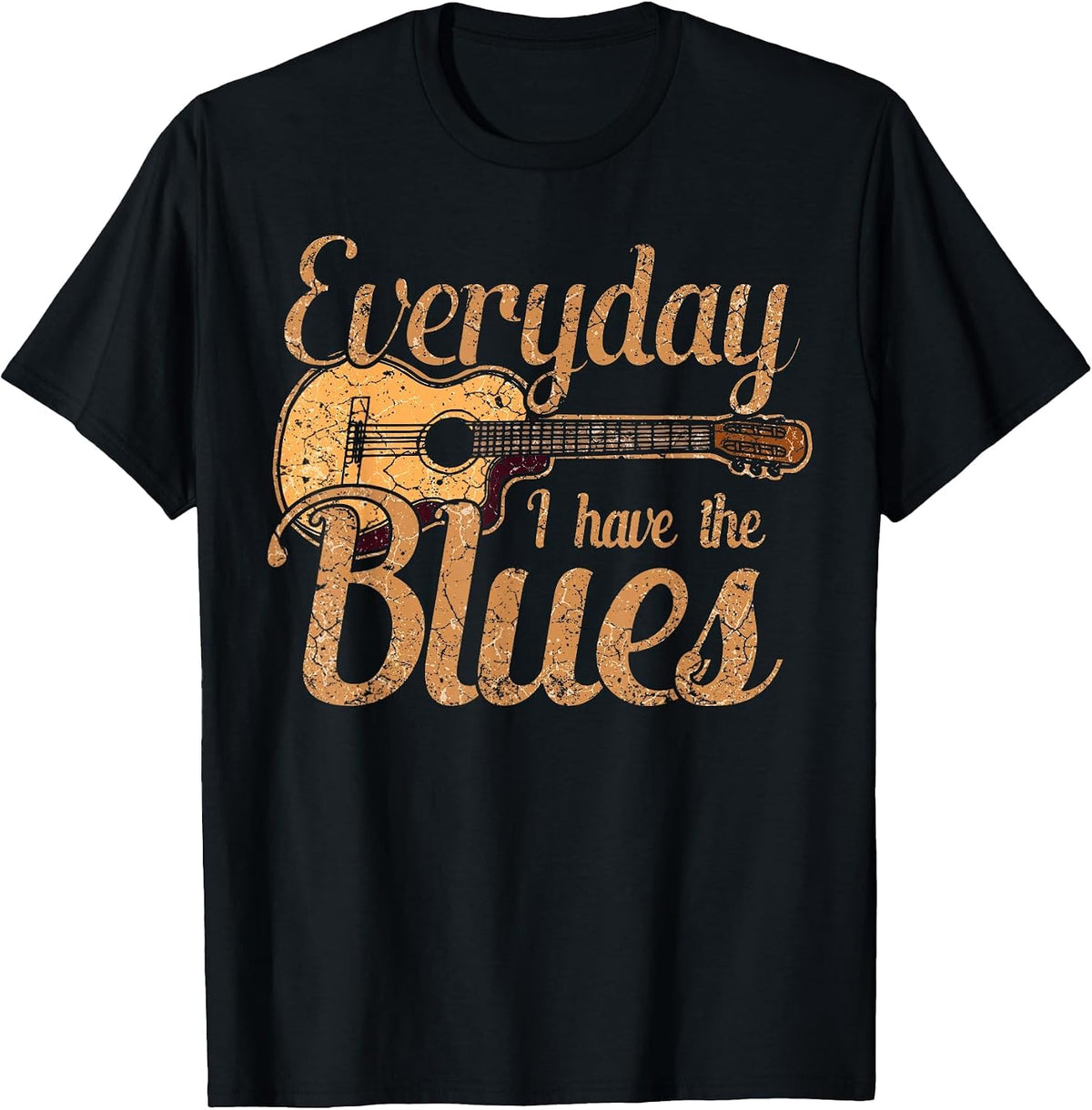 Blues Music Band Lover Vintage Guitar Teacher Funny Blues T-Shirt - Black