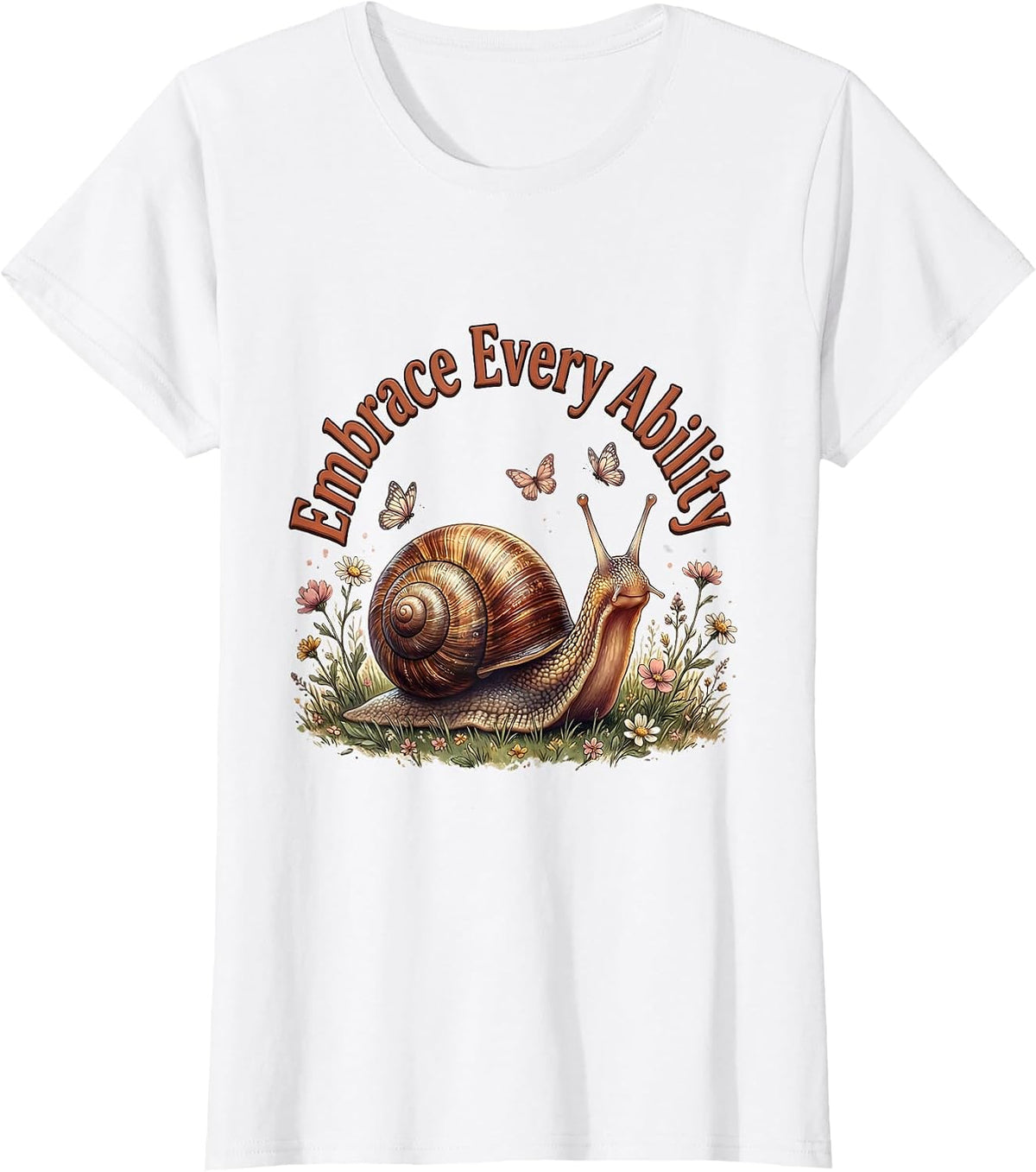 Women's Embrace Every Ability Down Syndrome Awareness Design T-Shirt - White