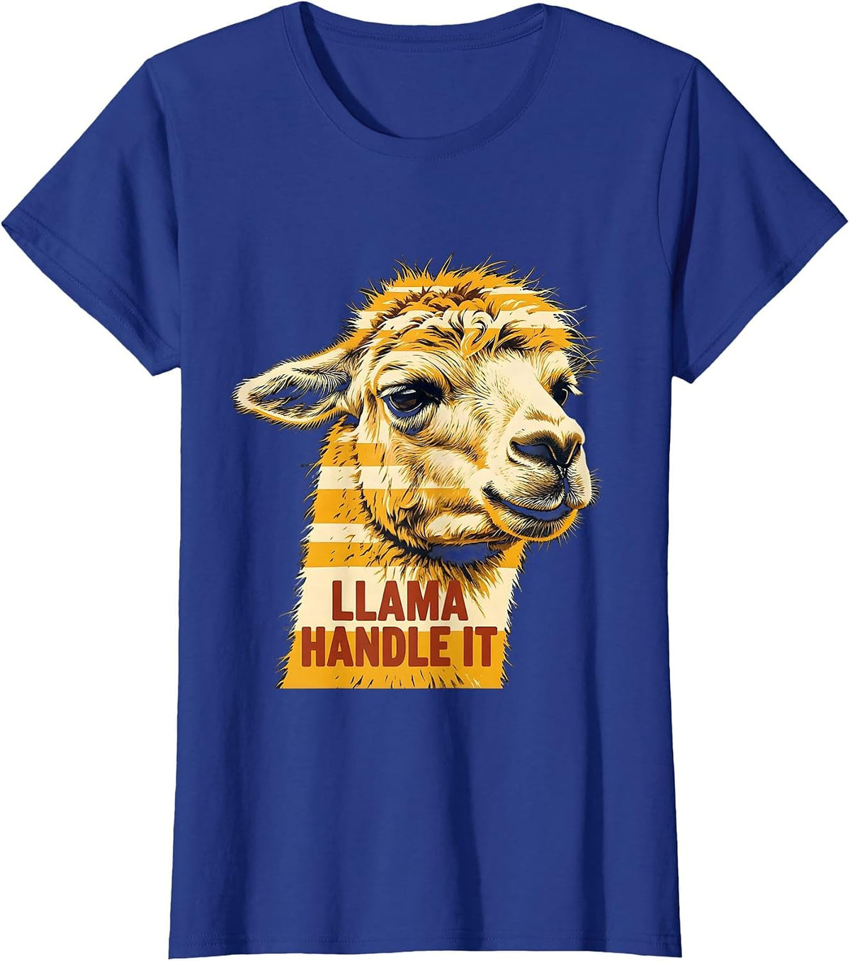 Women's Llama Handle It Funny Llama Lover Animal Humor T-Shirt - Royal Blue