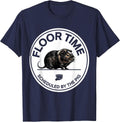 Floor Time, Scheduled By The Pig Cute Guinea Pig Owner Humor T-Shirt - Navy Blue
