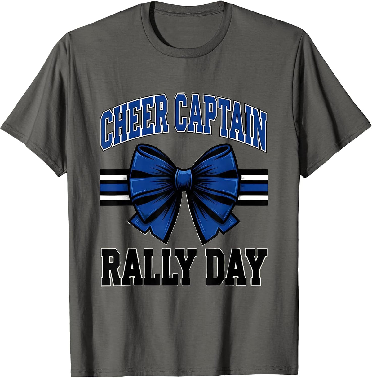 Men's Cheer Captain Rally Day Sport Cheerleader Cheer Squad Game T-Shirt - Asphalt Grey