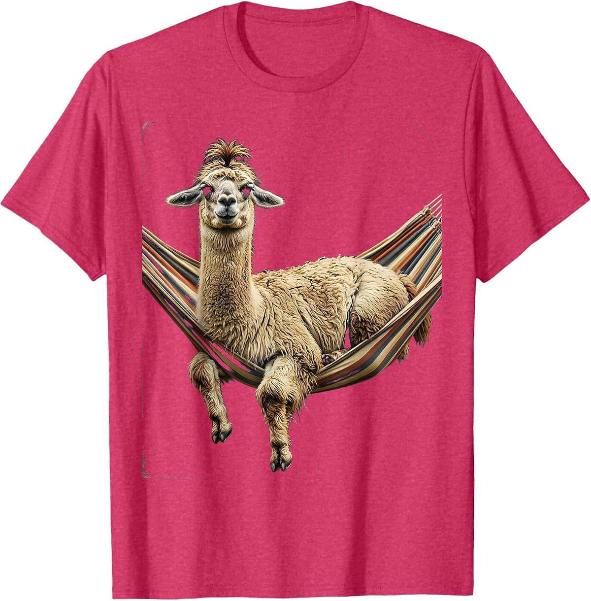 Vintage Llama Lounging Funny Llama Humor T-Shirt - Red Heather
