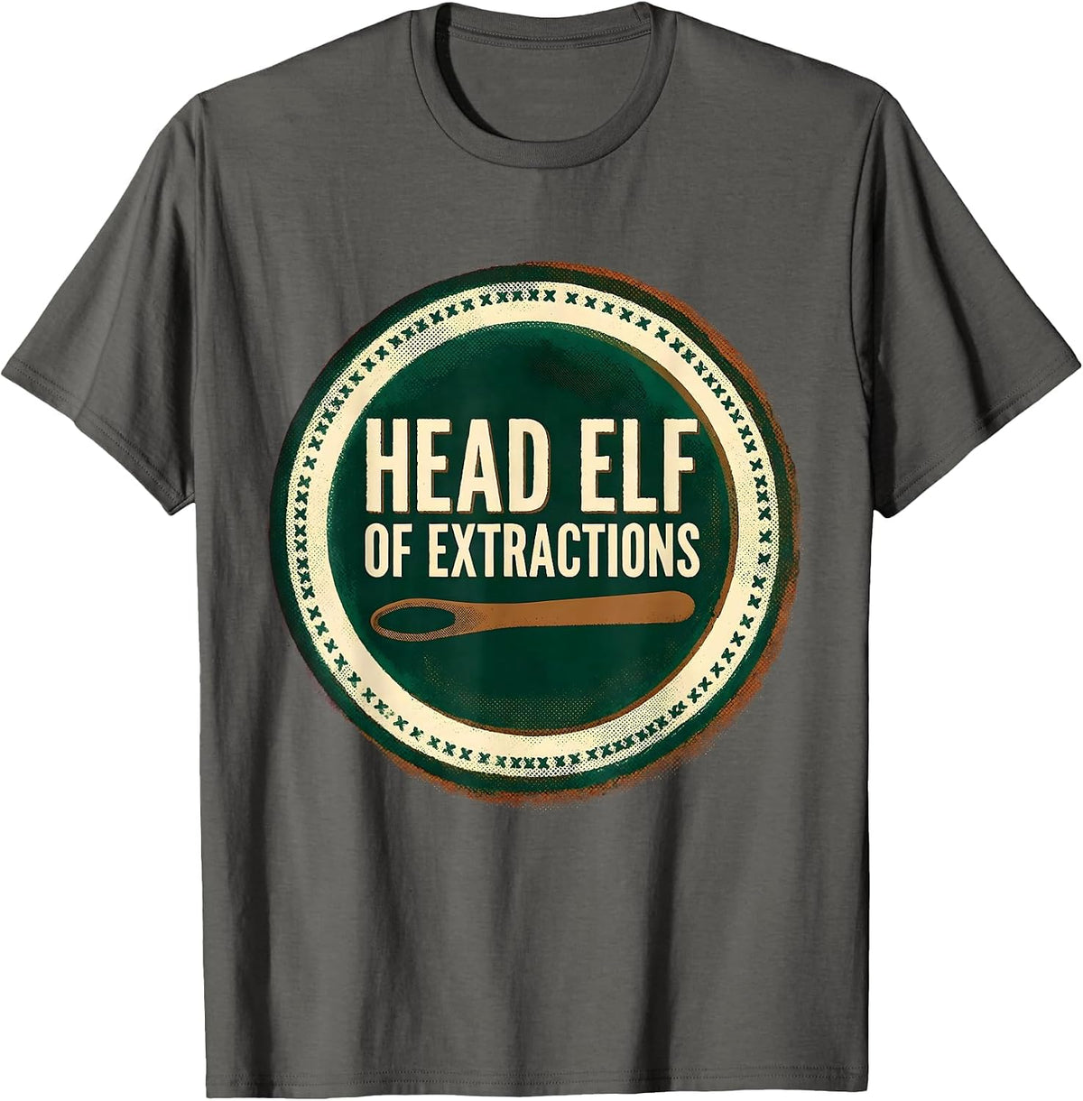 Men's Head Elf Of Extractions Funny Esthetician Dermatology T-Shirt - Asphalt Grey