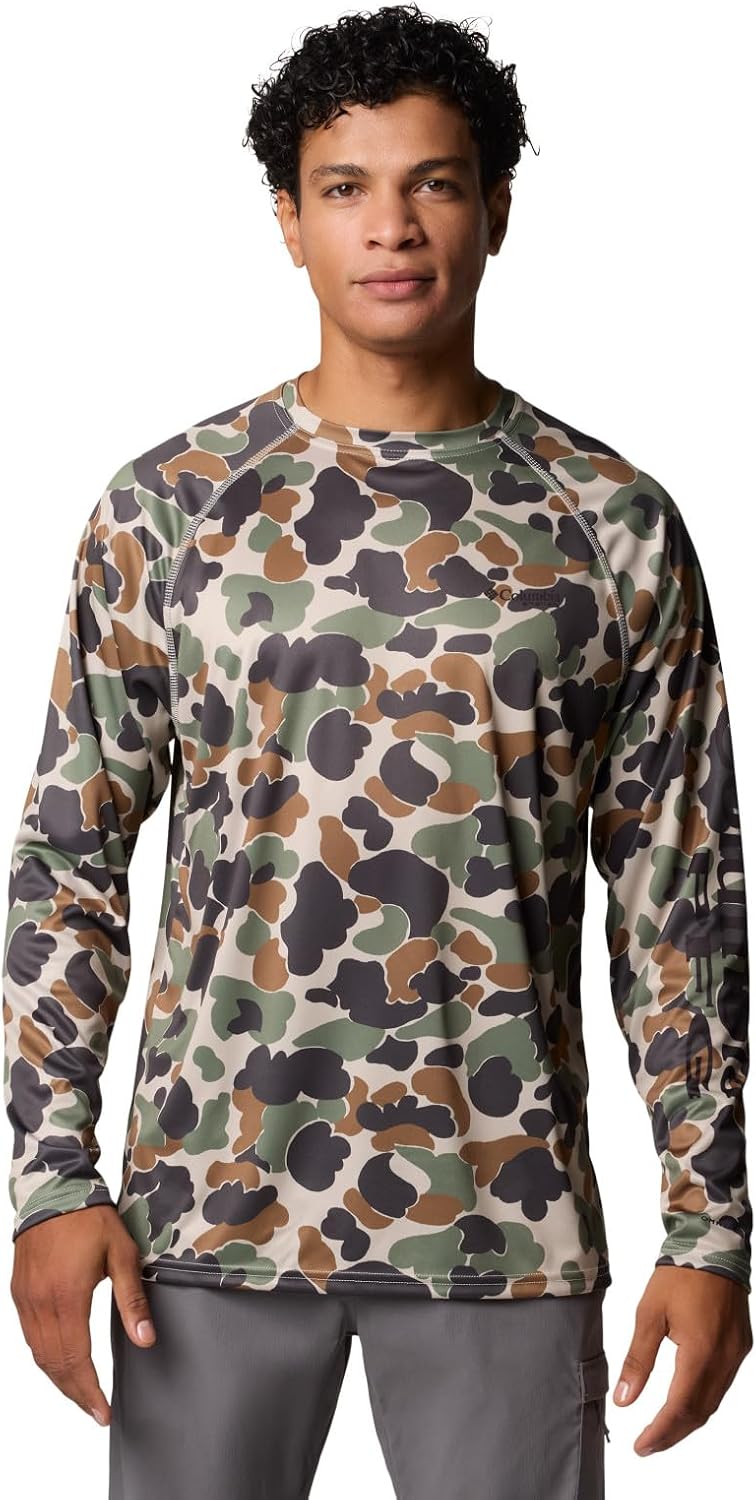 Columbia Men's PFG Super Terminal Tackle Long Sleeve Shirt - Fossil Deltahunter Camo