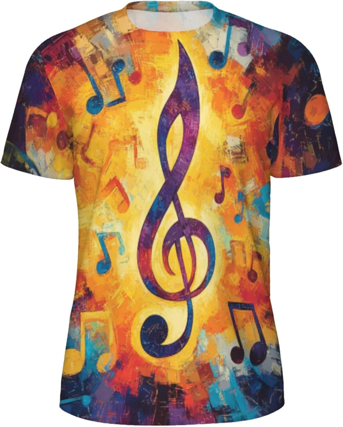 3D Pattern Print T-Shirt Breathable Cool Lightweight Flexible Easy to Match Diverse and Stylish - Music Note