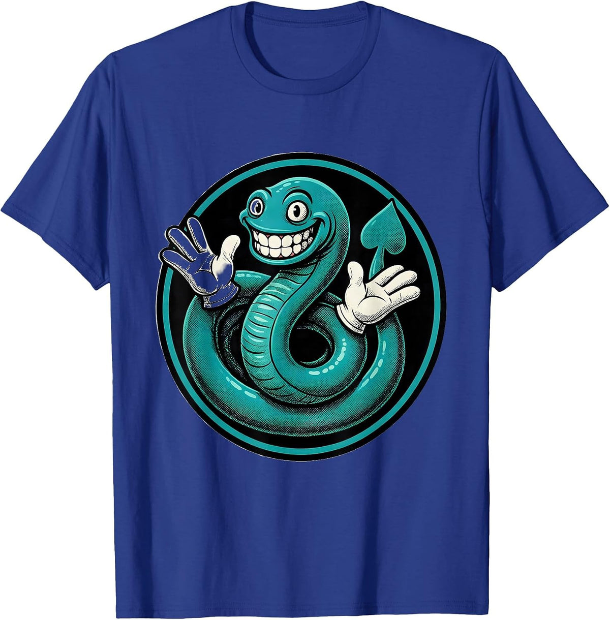 Electric Eel Glowing in Dark Water Illustration T-Shirt - Royal Blue