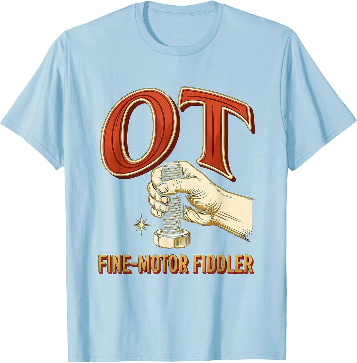 Men's OT Fine-Motor Fiddler Occupational Therapy OT Assistant T-Shirt - Baby Blue