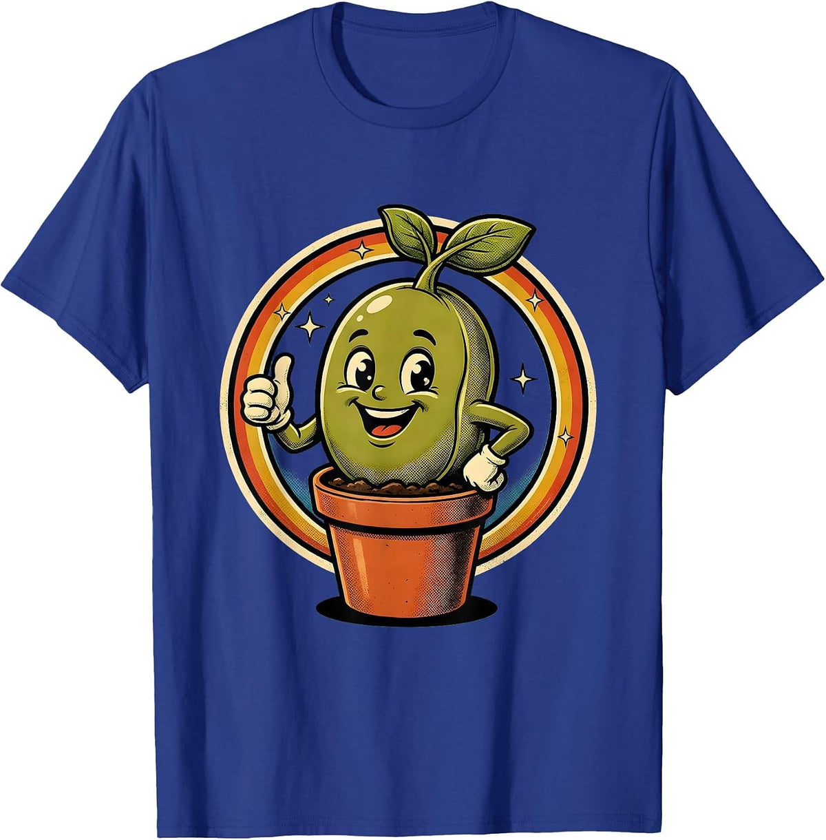 Preschool Teacher Bean Sprout Growing Plant T-Shirt - Royal Blue