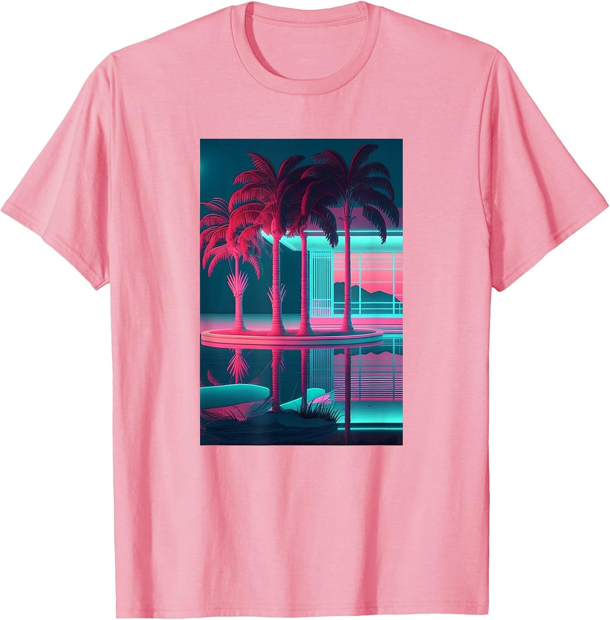 Vaporwave Aesthetic - Trippy Tropical Vapor Wave T-Shirt - Pink