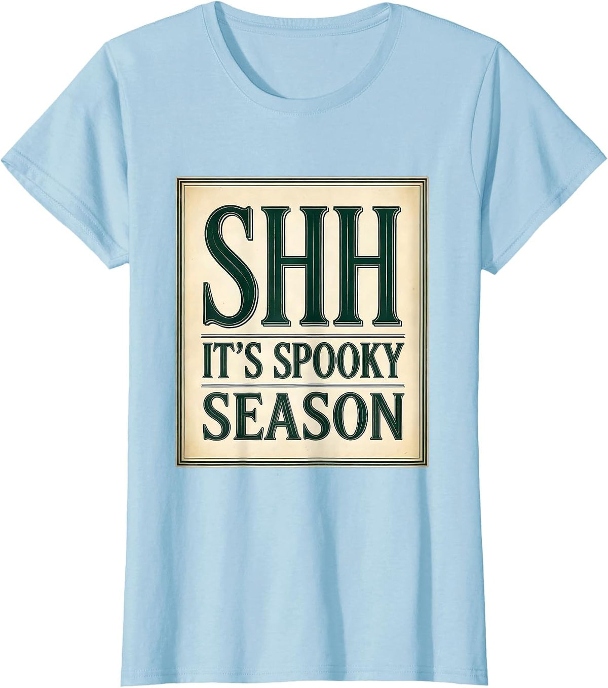 Women's Boo Crew Librarian Shh It's Spooky Season T-Shirt - Baby Blue