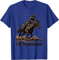 Just A Ranch Girl Who Loves Rodeo Western Cowgirl Vintage T-Shirt - Royal Blue