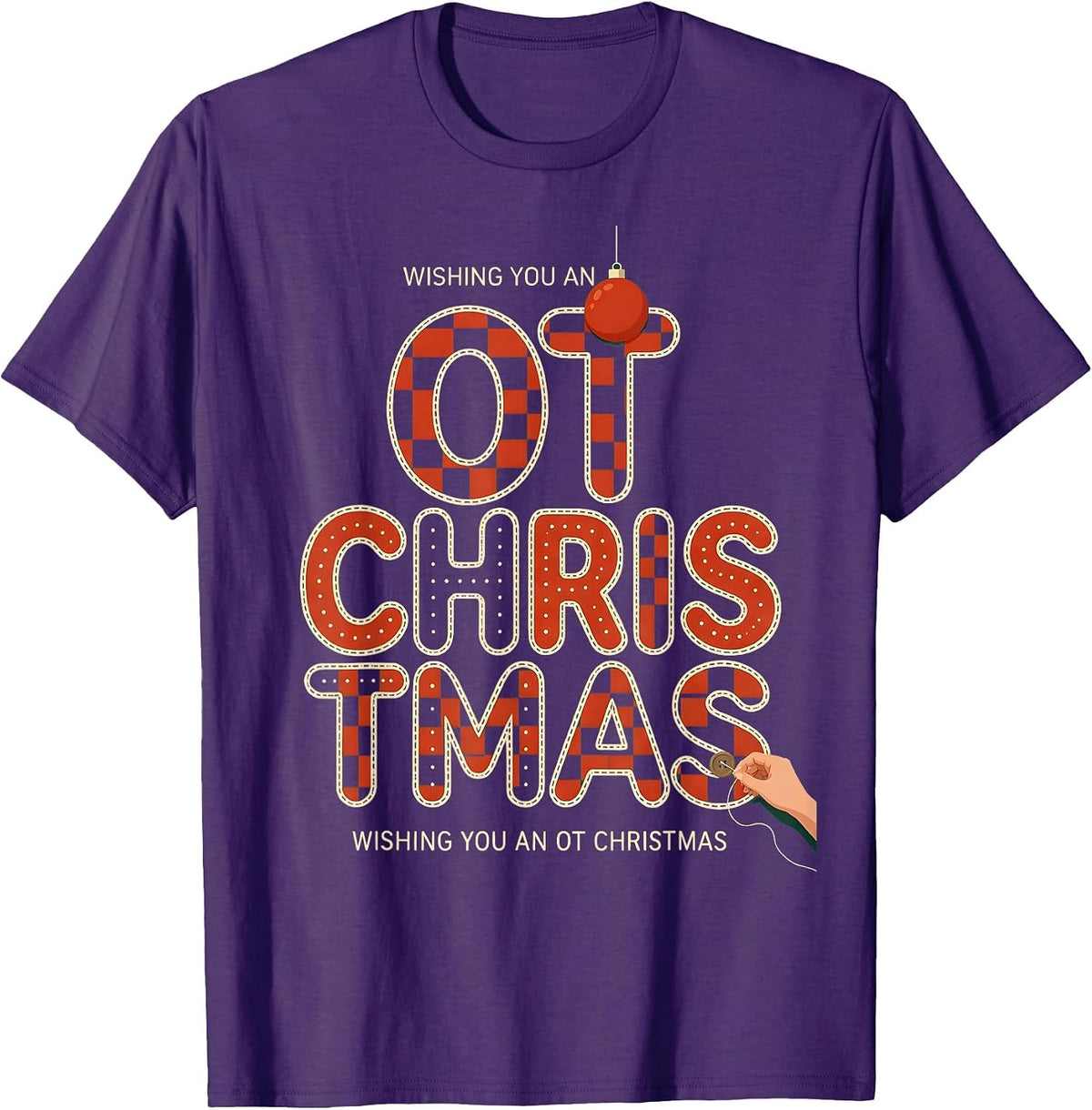 Wishing You An OT Christmas Funny Occupational Therapy T-Shirt - Purple