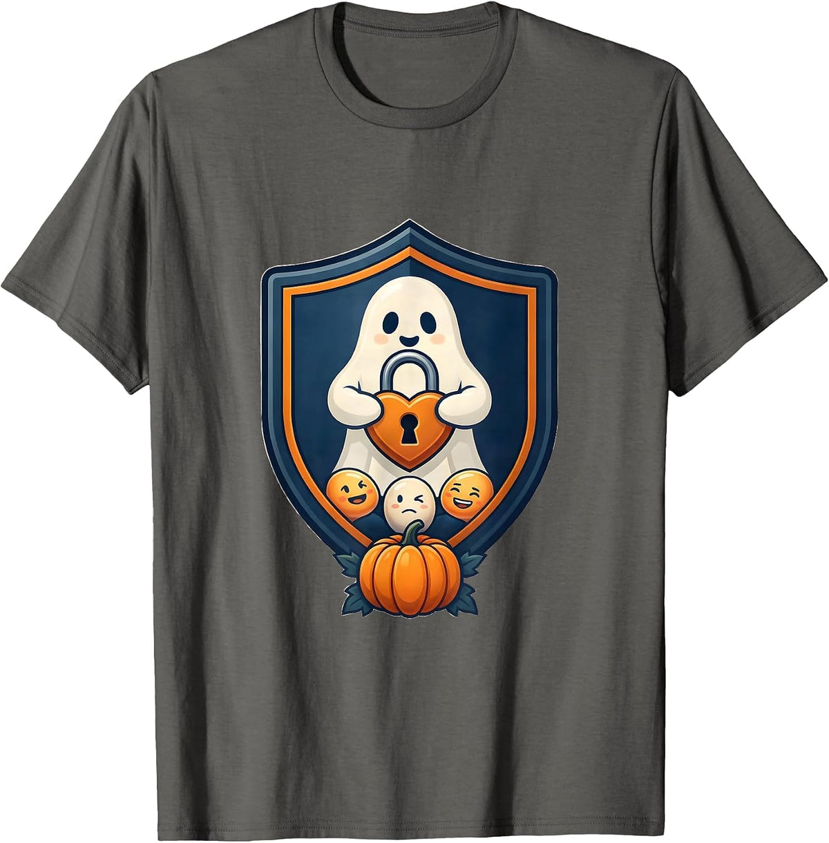 Men's Friendly Ghost Mental Health Awareness School Counselor T-Shirt - Asphalt Grey