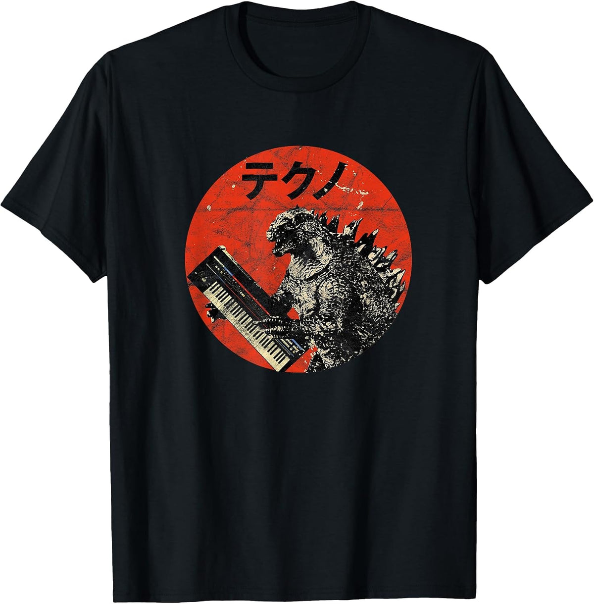 Synthesizer Analogue Japanese Synth Monster Retro Gear Vintage Tees T Shirts - Black