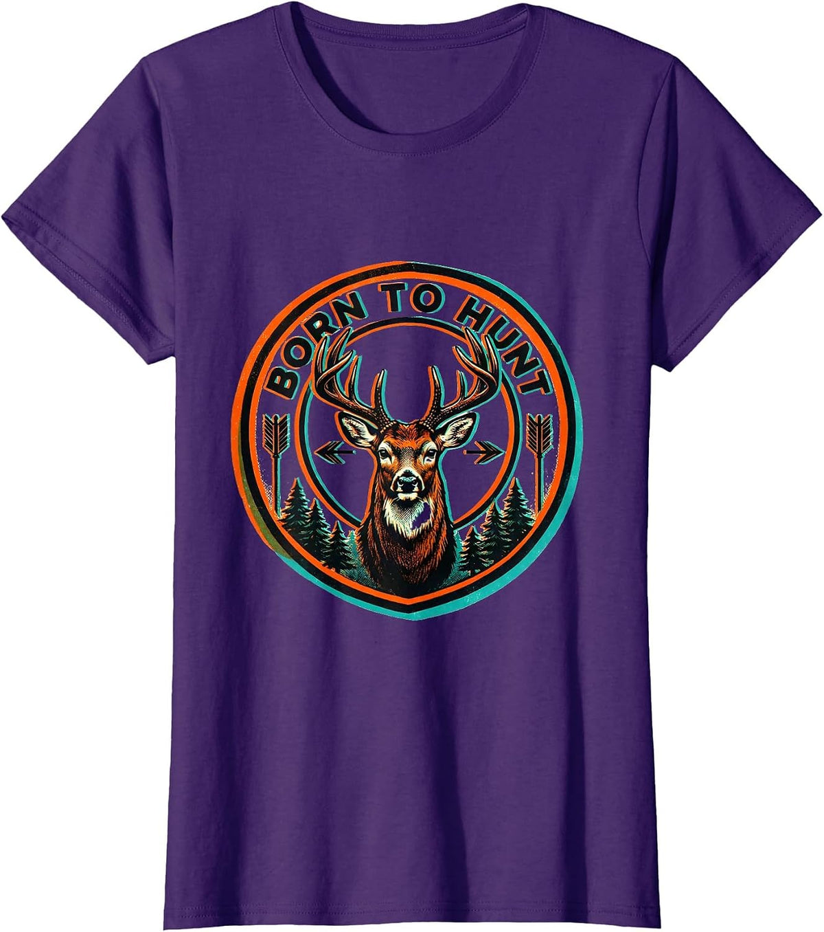 Women's Born to Hunt Hunting Enthusiast Design T-Shirt - Purple