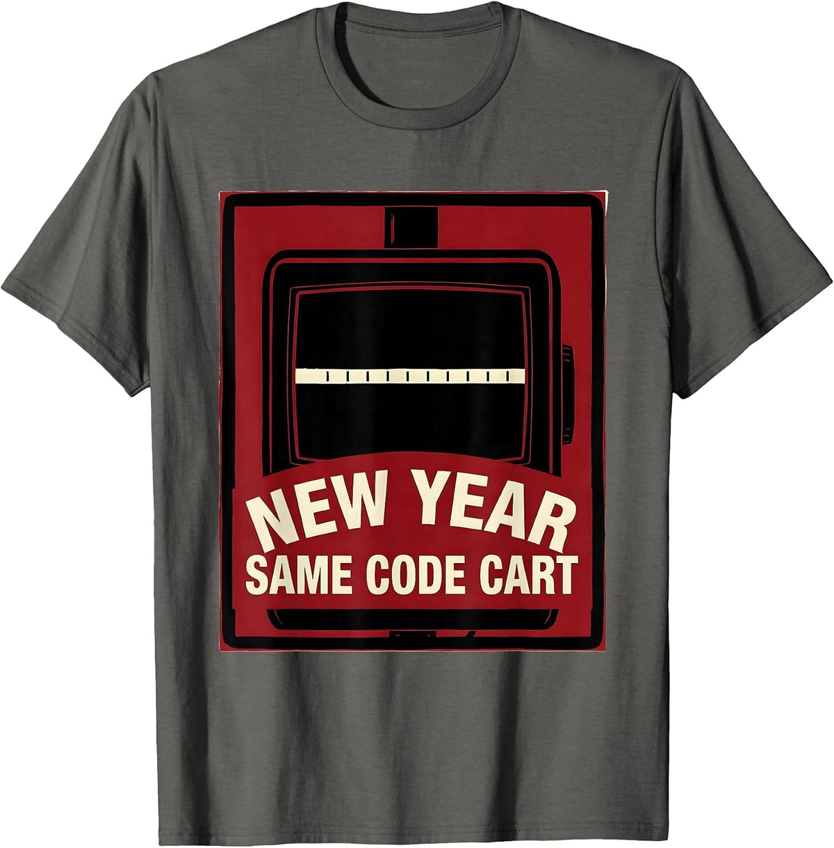 New Year, Same Code Cart Funny Nurse New Years Eve Party T-Shirt - Asphalt Grey