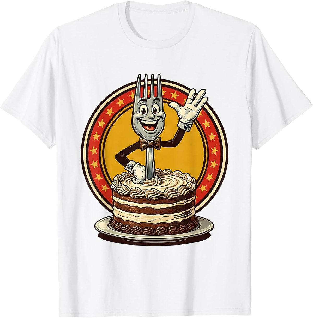 Men's Dad Tax Collector Fork Dessert Graphic T-Shirt - White