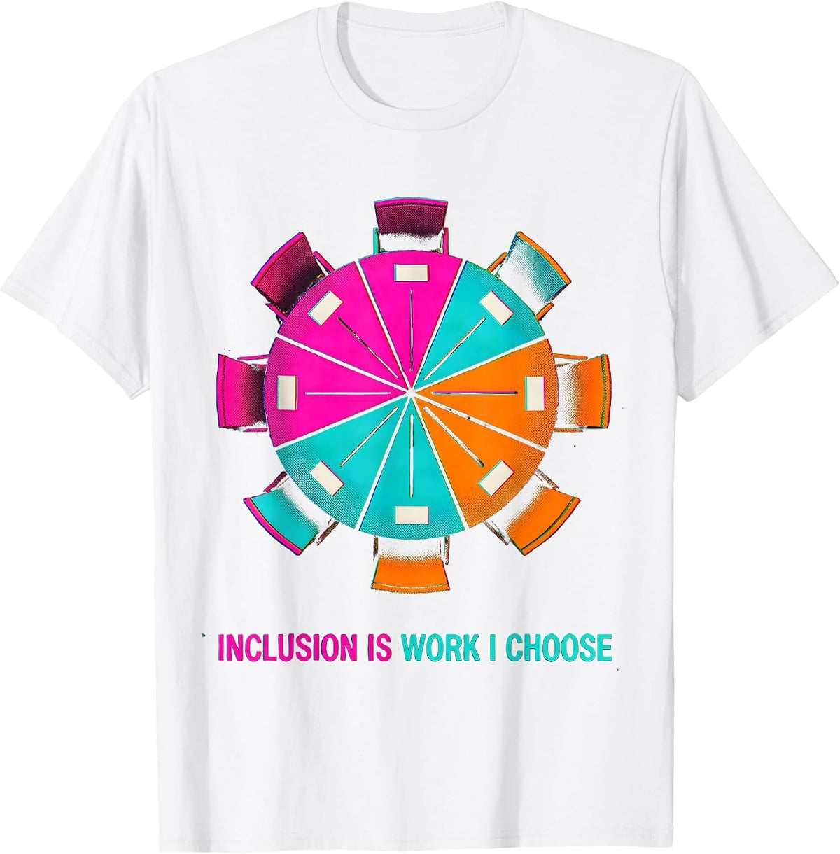 Men's Inclusion Is Work I Choose Risograph SPED Teacher Autism T-Shirt - White