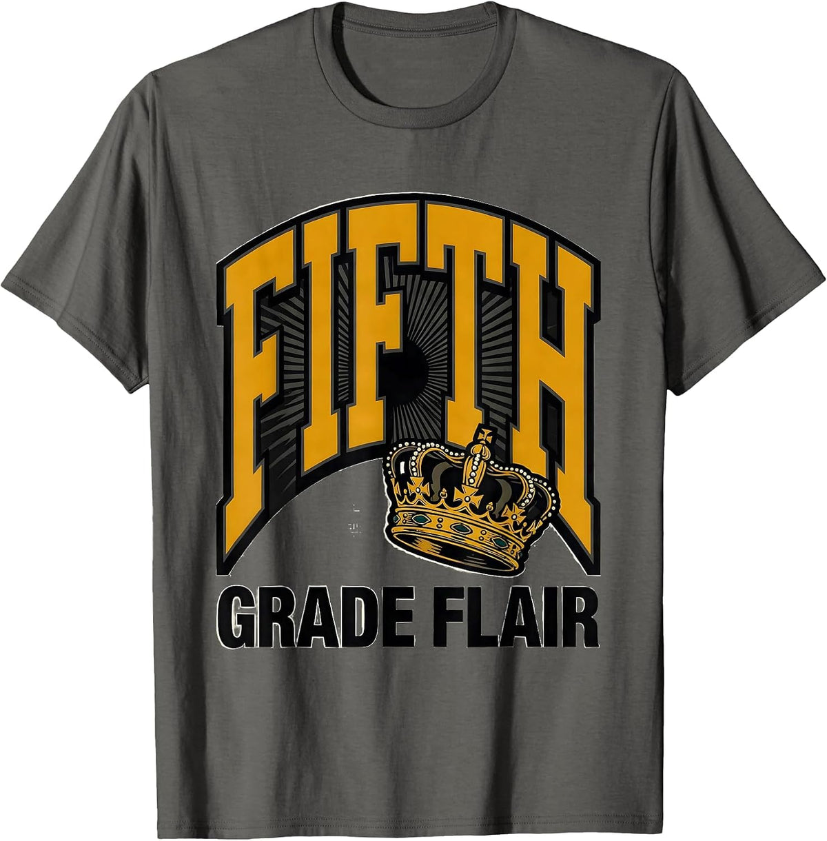 Fifth Grade Flair Retro Fifth Grade Back To School 5th Grade T-Shirt - Asphalt Grey