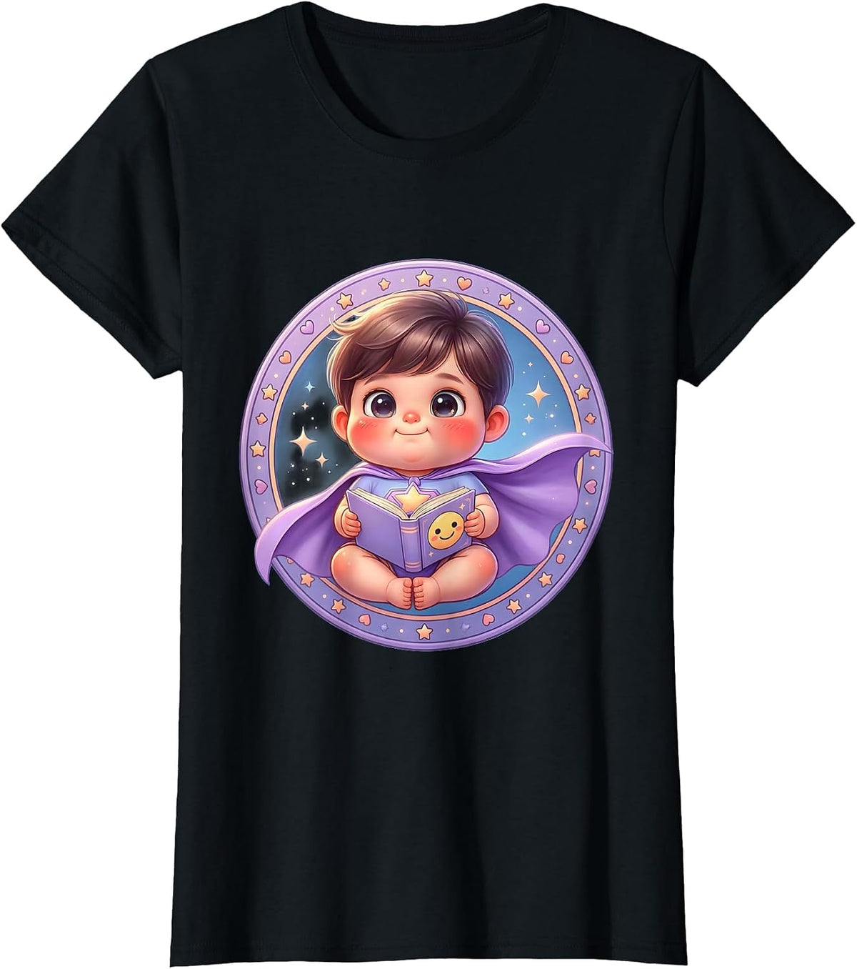 Women's Special Education Superhero Reader Graphic Tee T-Shirt - Black