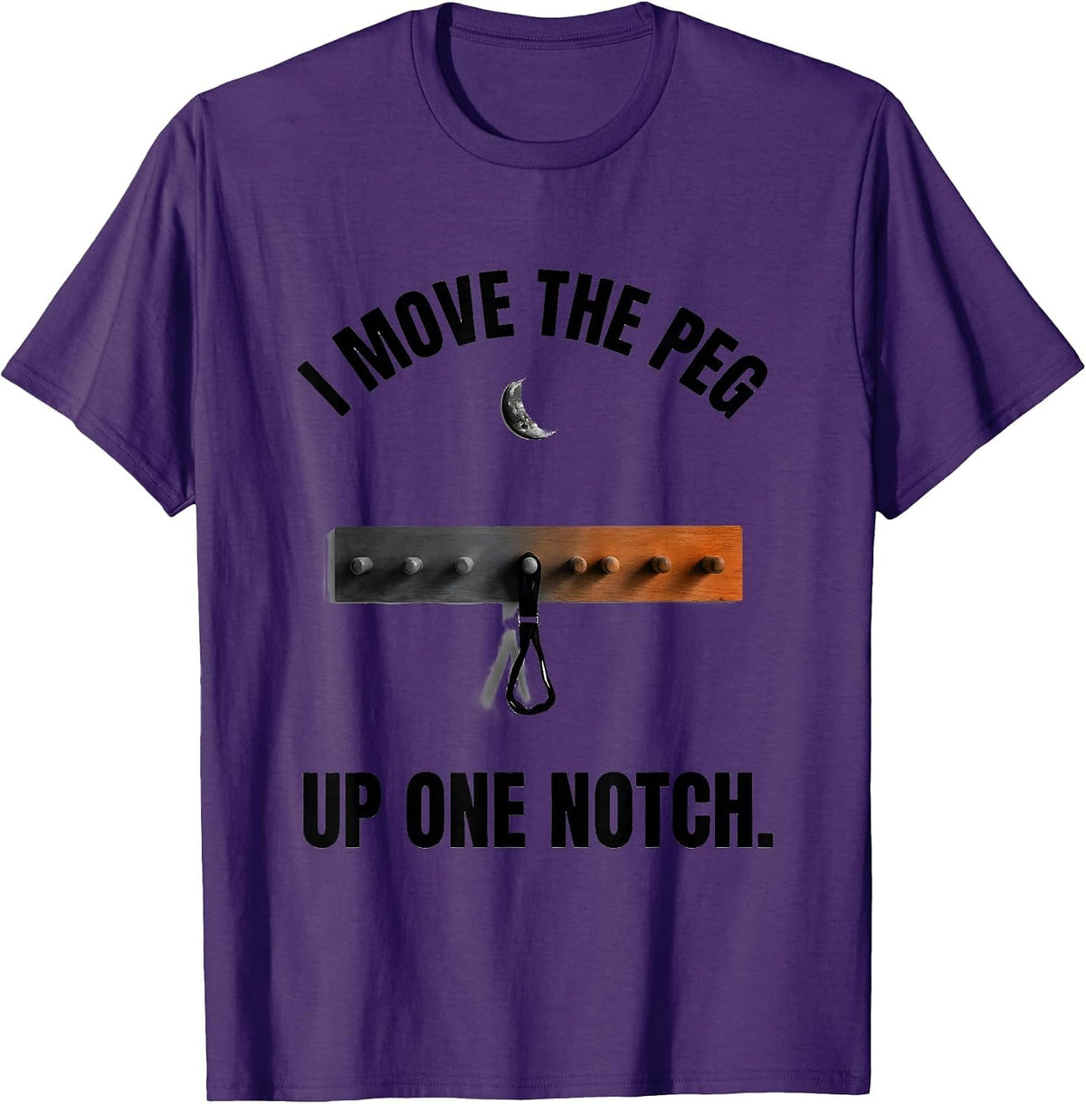Men's I Move The Peg Up One Notch Funny Physical Therapy Halloween T-Shirt - Purple