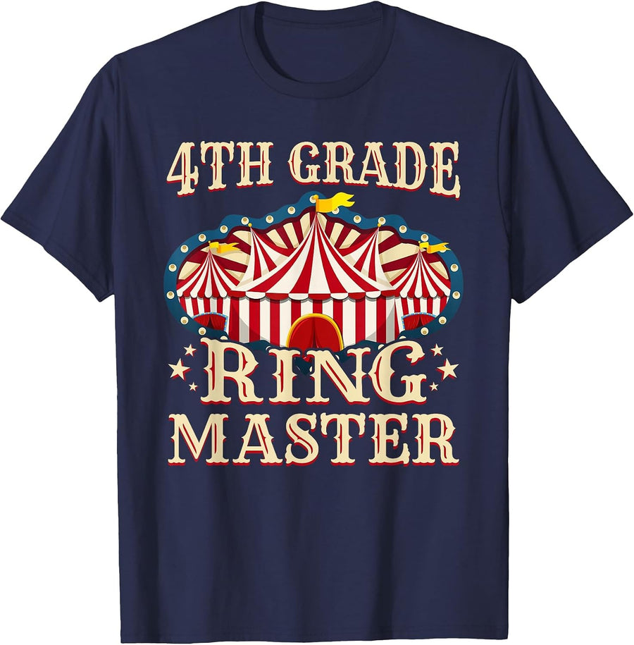 4th Grade Ringmaster Shirt 4th Grade Teacher Shirts Teacher T-Shirt - Navy Blue
