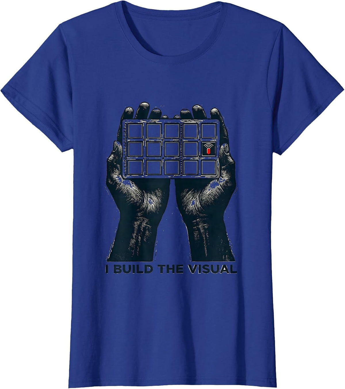 Women's I Build The Visual Linocut Special Education Teacher SPED T-Shirt - Royal Blue