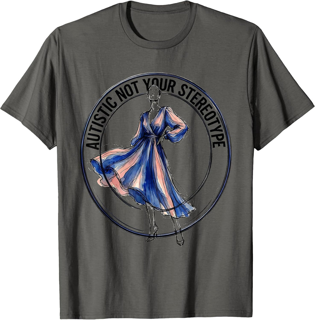Autistic Not Your Stereotype Awareness Design T-Shirt - Asphalt Grey