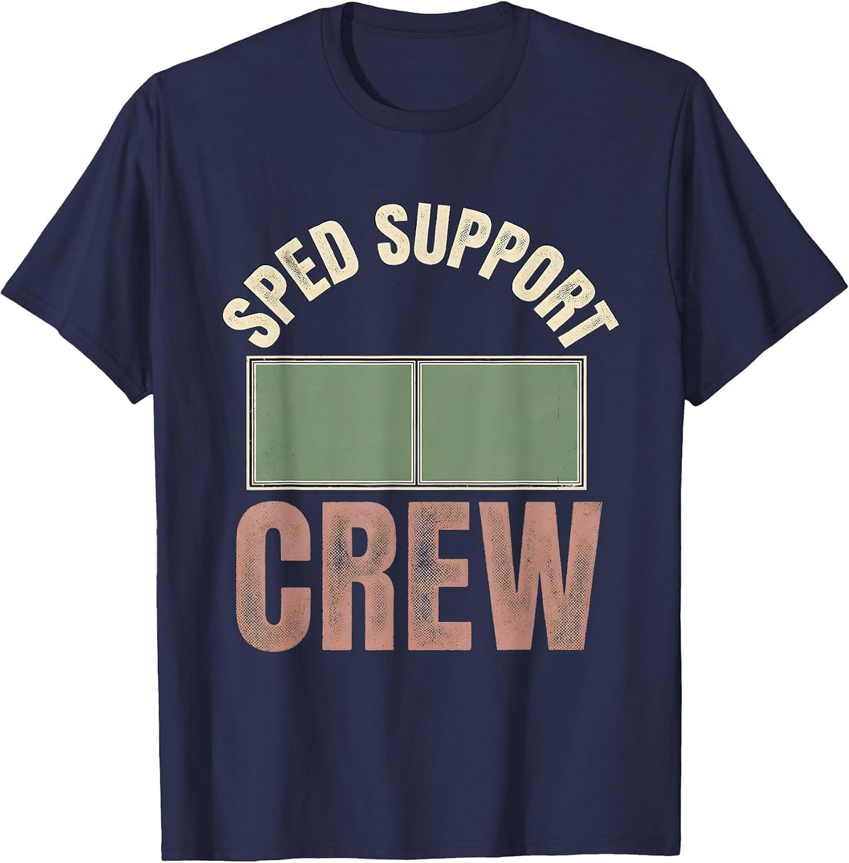 Men's SPED Support Crew Vintage Special Education Teacher T-Shirt - Navy Blue