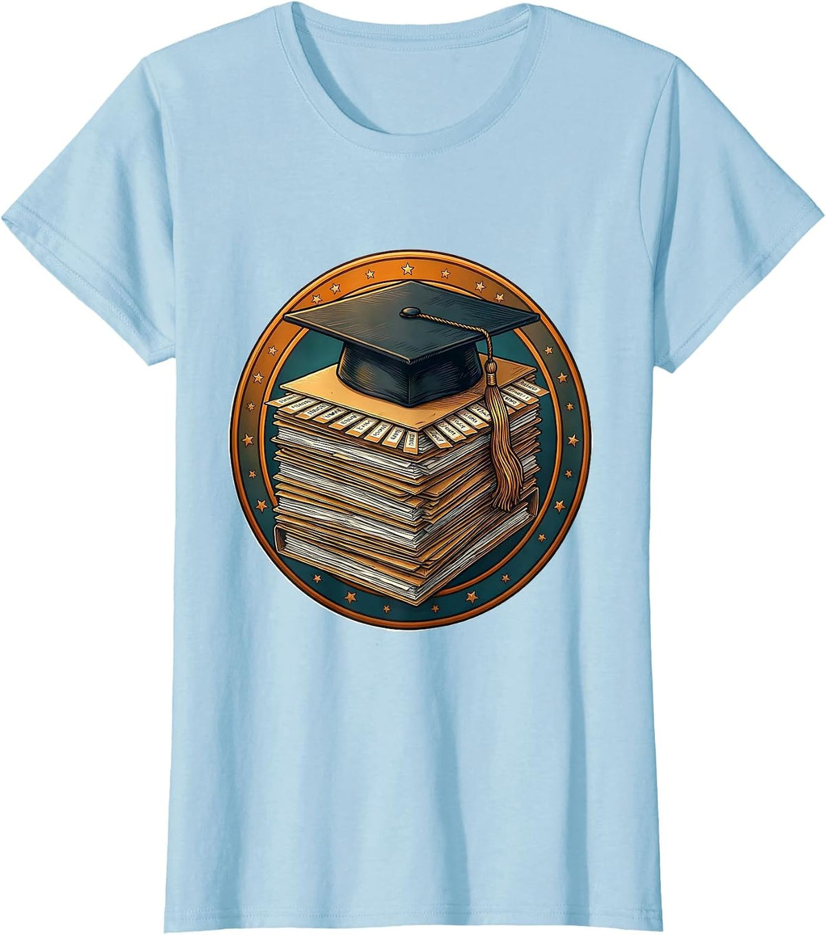 Sped Teacher Graduation Cap IEP Stack Gift T-Shirt - Baby Blue