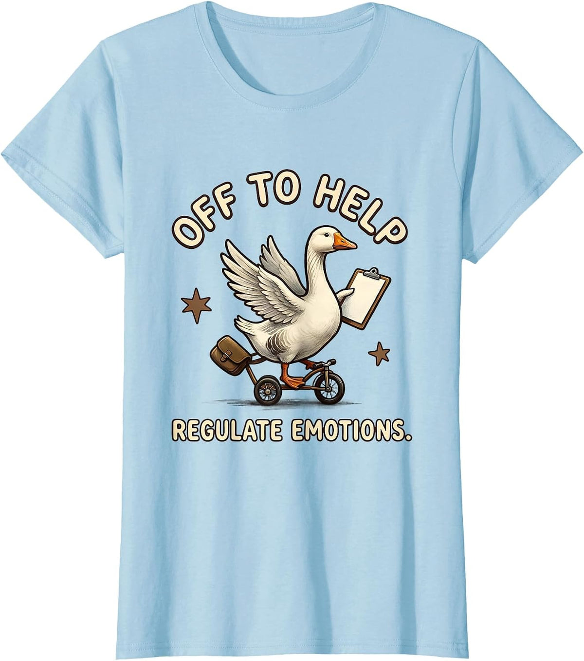Women's Off To Help Regulate Emotions Funny Mental Health Counselor T-Shirt - Baby Blue