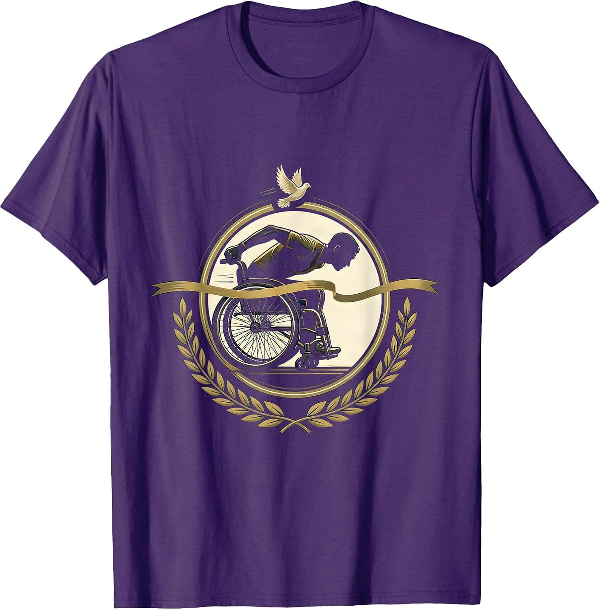 Men's Occupational Therapy Wheelchair Racer Finish Line T-Shirt - Purple