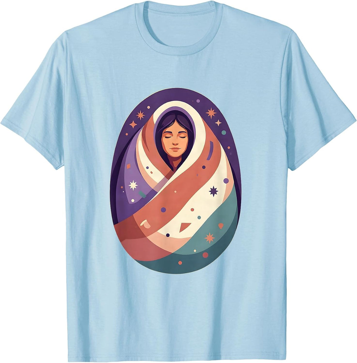 Men's Autism Weighted Blanket Cocoon Comfort Illustration T-Shirt - Baby Blue