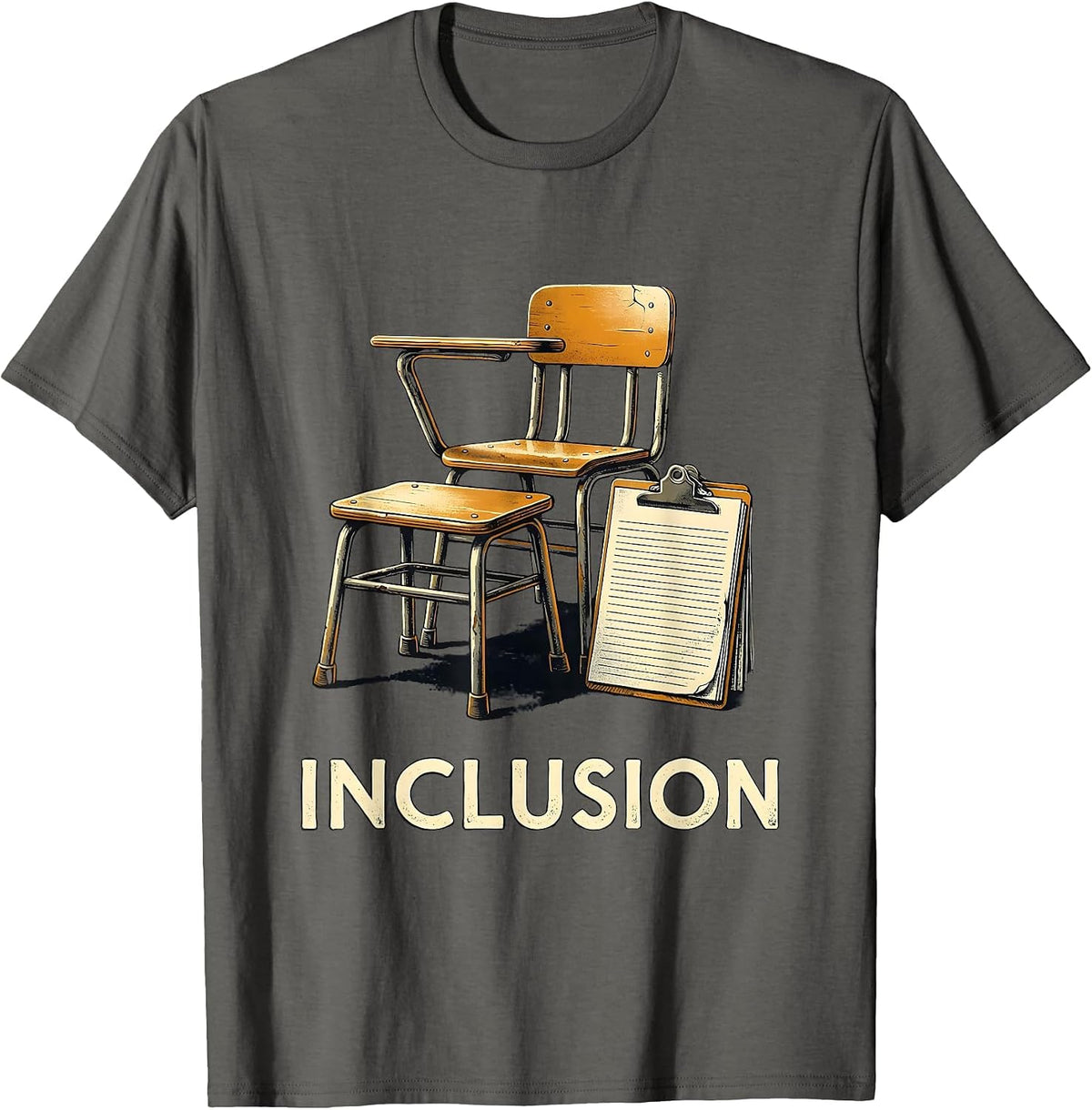 Special Education Teacher Inclusion Awareness Support T-Shirt - Asphalt Grey