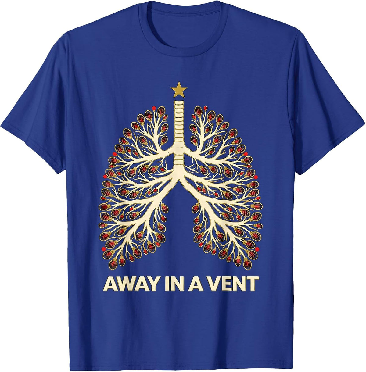 Men's Away In A Vent Stencil Graphic Respiratory Therapist T-Shirt - Royal Blue