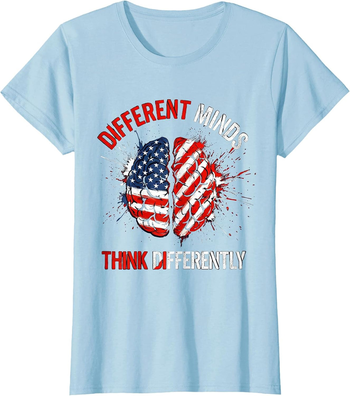 Different Minds Think Differently Special Ed Teacher T-Shirt - Baby Blue