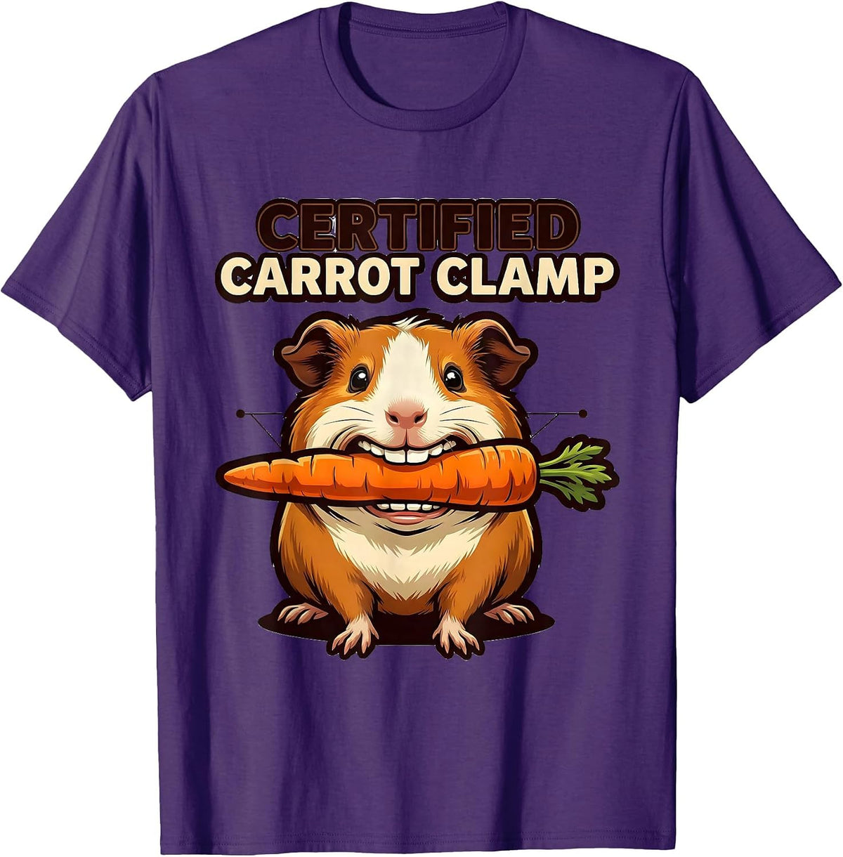 Men's Certified Carrot Clamp Funny Guinea Pig Cavy Lover Humor T-Shirt - Purple