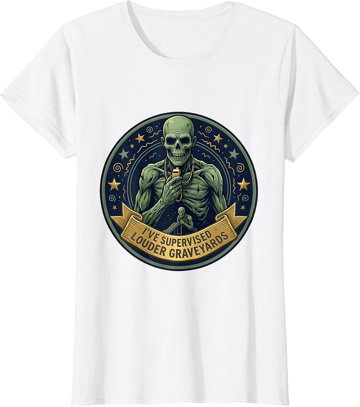 Women's I've Supervised Louder Graveyards Funny Teacher Halloween T-Shirt - White