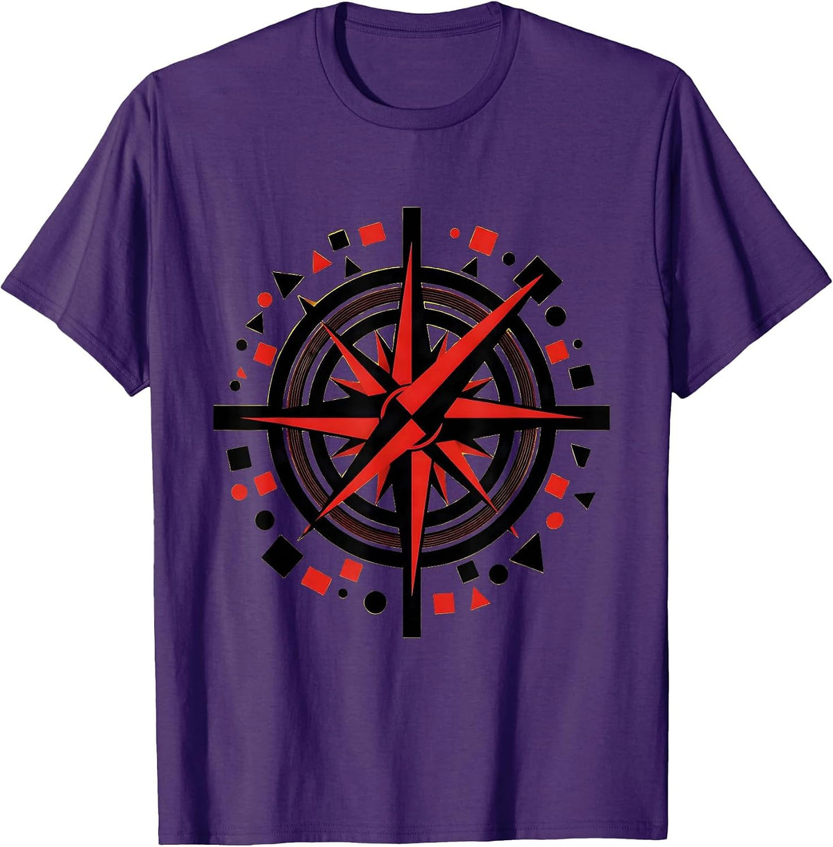Men's Dyslexia Awareness Spinning Compass Alphabet Art T-Shirt - Purple