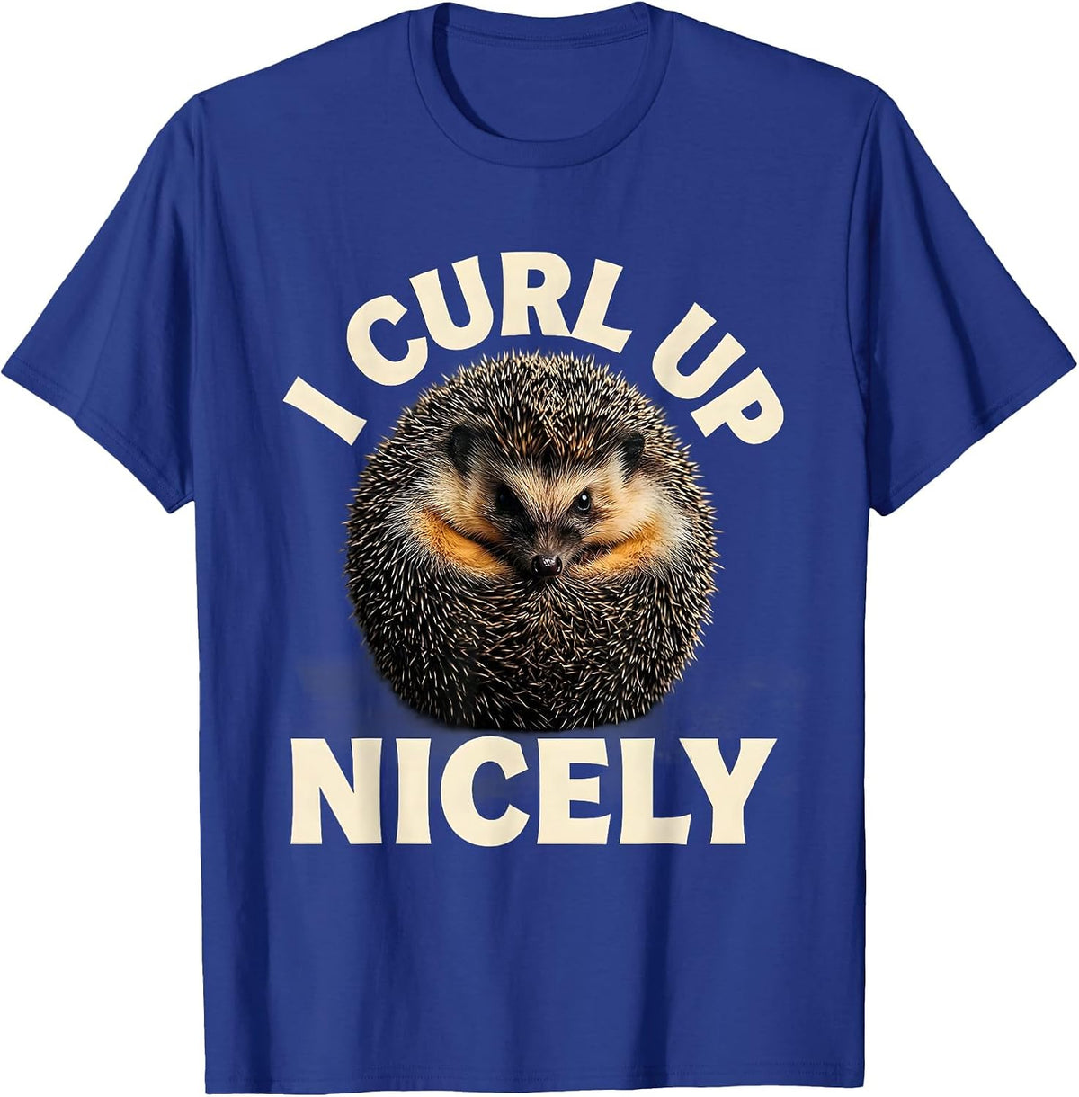 I Curl Up Nicely Cute Hedgehog Animal Humor Gift for Kids T-Shirt - Royal Blue