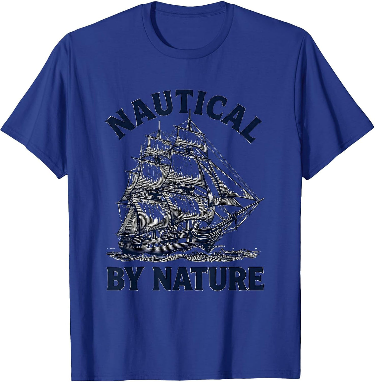 Nautical By Nature Sailor Graphic Design T-Shirt - Royal Blue