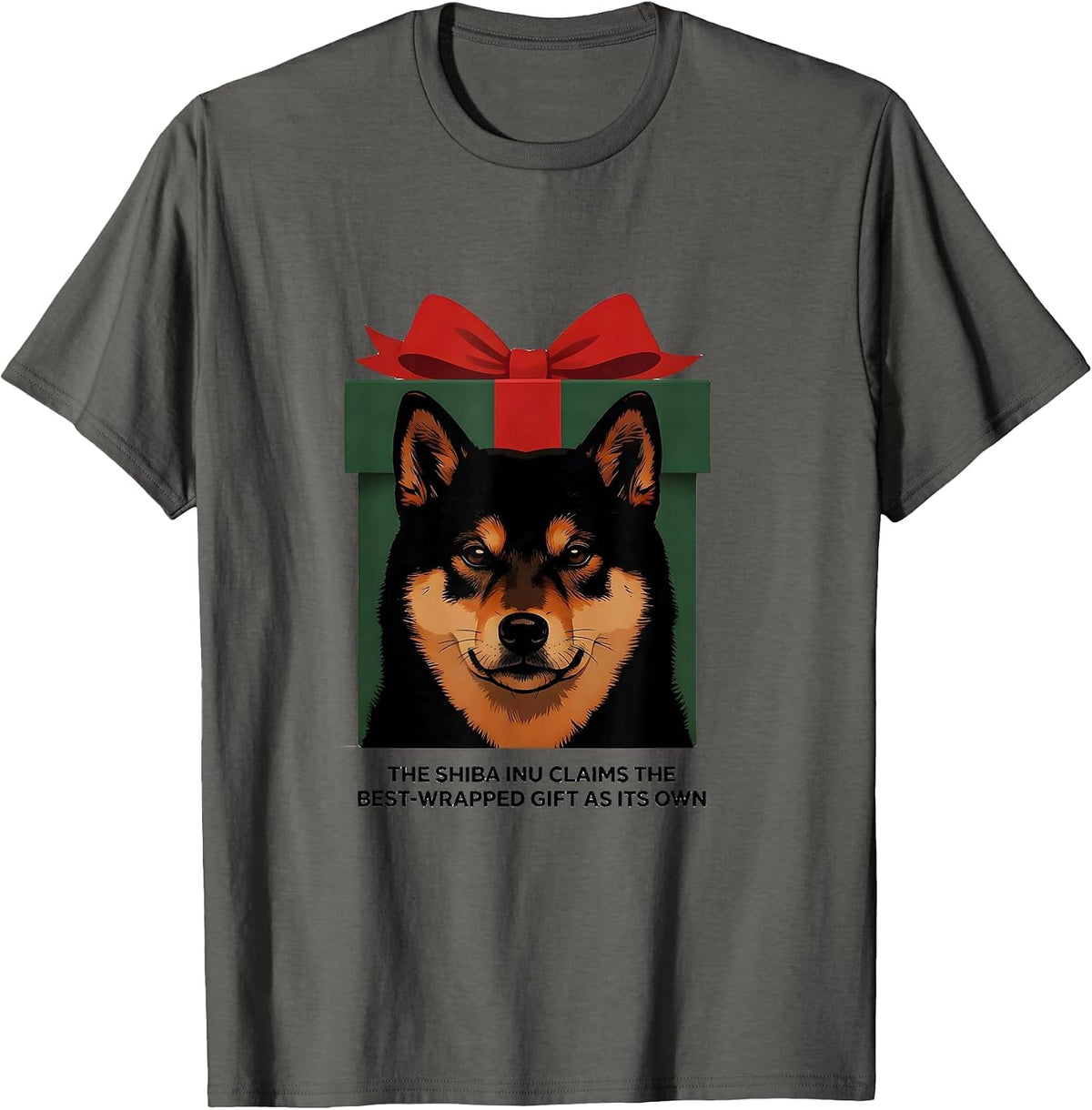 Men's The Shiba Inu Claims The Best-Wrapped Gift As Its Own T-Shirt - Asphalt Grey