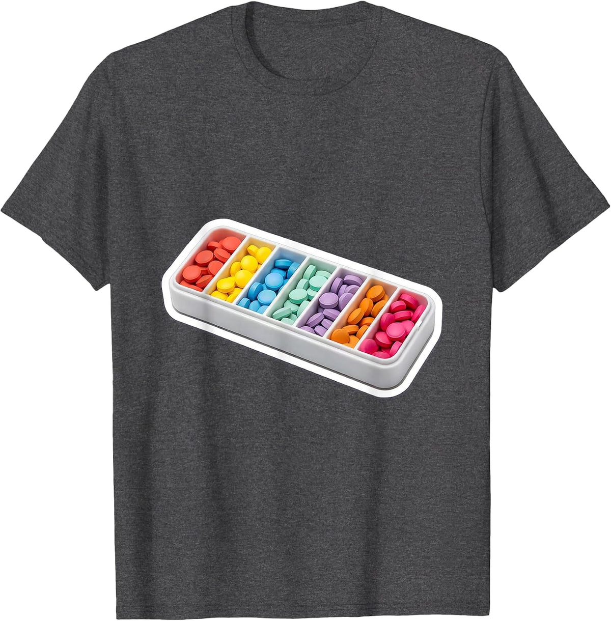 Men's Occupational Therapy Pill Organizer Graphic T-Shirt - Dark Heather Grey