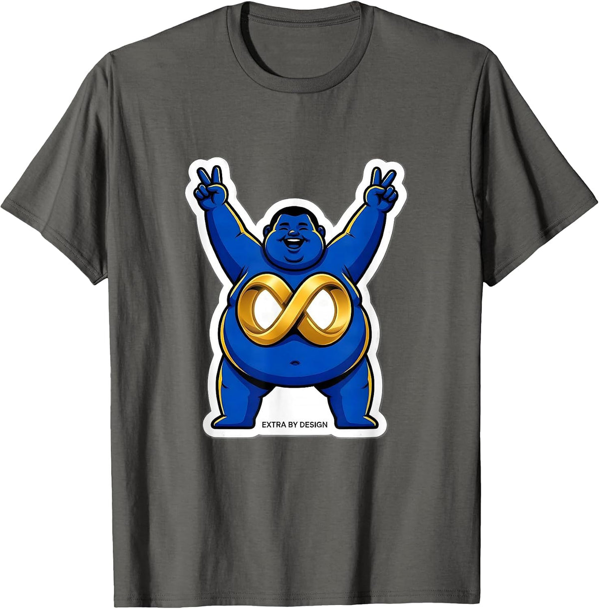 Men's Extra By Design Funny Down Syndrome Awareness Extra T-Shirt - Asphalt Grey