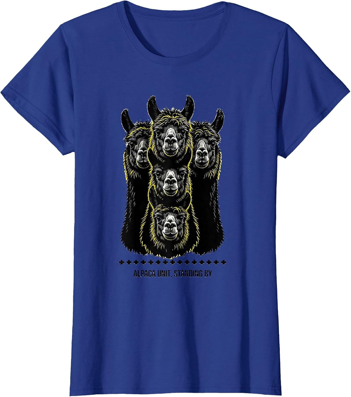 Women's Alpaca Unit Standing By Funny Alpaca Squad Humor T-Shirt - Royal Blue