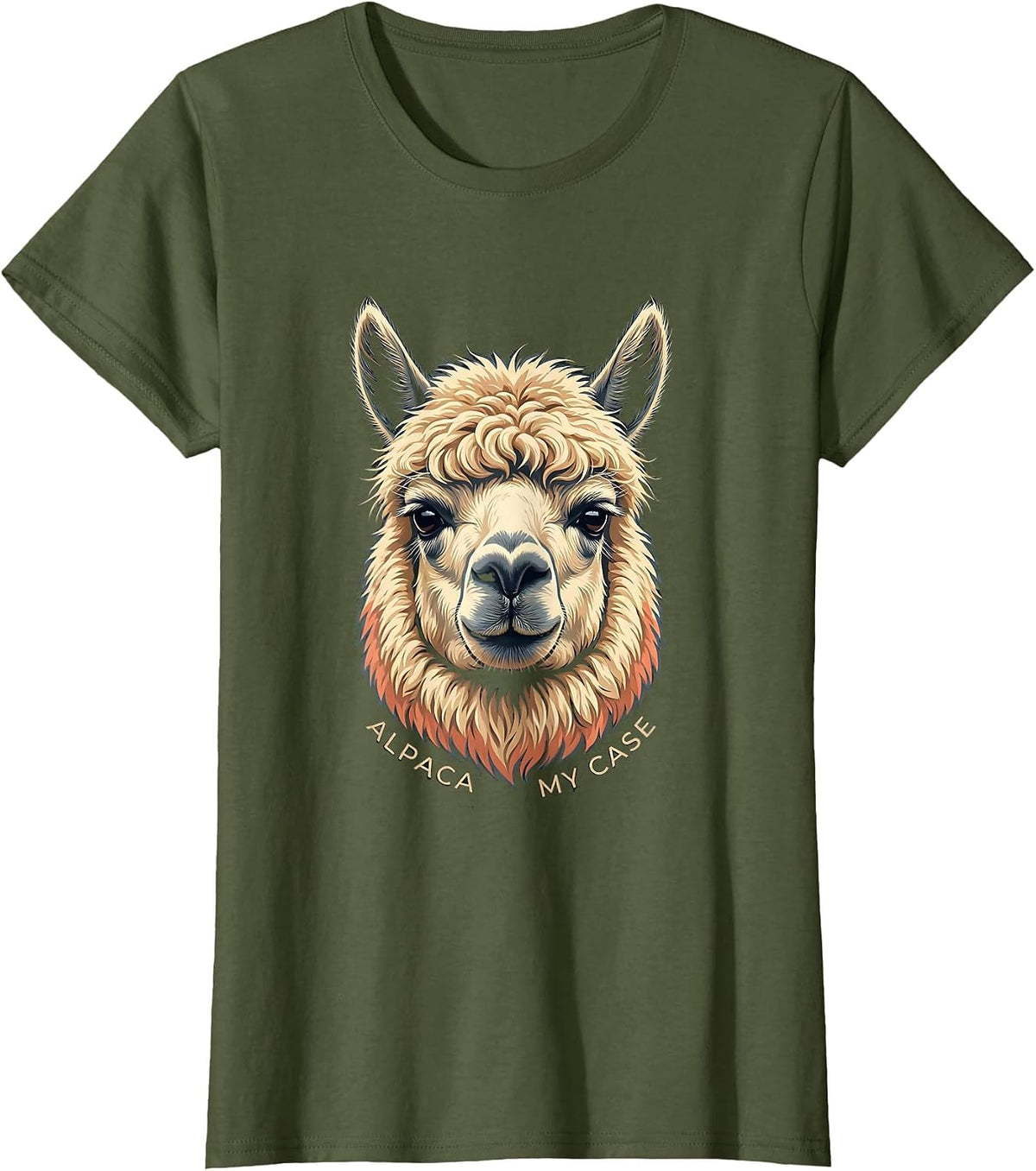 Women's Alpaca My Case Funny Alpaca Lover Humor Men T-Shirt - Olive Green